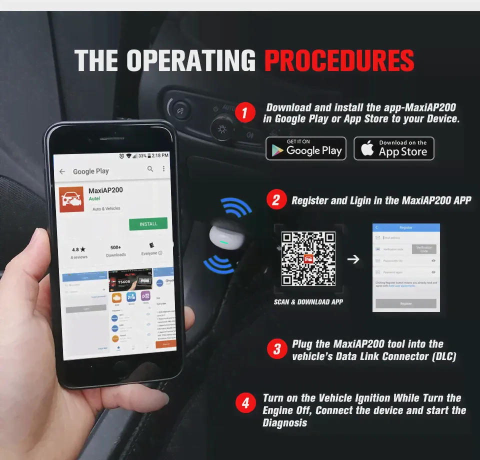 🛍 Autel AP200 V1.03 OBD2 сканер высокого качества считыватель кодов диагностический инструмент Bluetooth Макси AP200 для Android IOS-3