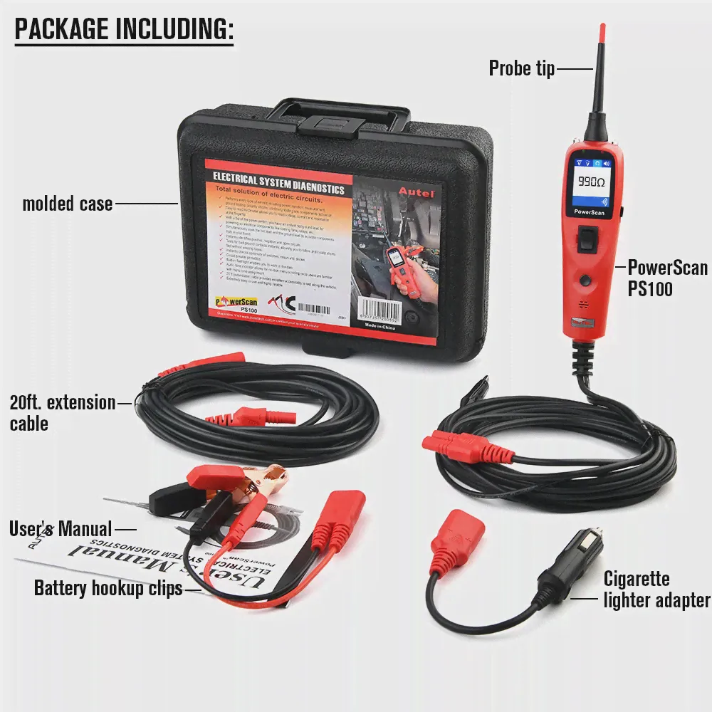 Autel Power Scan PS100 тестер цепи автомобиля набор электрических тестовых щупов 12 В24 В Инструменты для ремонта автомобильной диагностики (art.: 3920bf25f02e2)-0