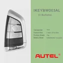 AUTEL Razor Smart Key IKEY BW003AL BW004AL для BMW, работает с KM100 KM100E IM508 IM608 IM608PRO, Автомобильный ключ, программа диагностики (art.: 3920c0f6b6ce0)
